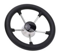 11 Inch 5 Spoke Stainless Steel Marine Boat Steering Wheel with Foam Grip for Yacht Pontoon