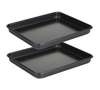 11 Inch Baking Sheets Pan Nonstick Set of 2, Walooza 1-inch Deep Baking Trays, 11X9 Inch Cookie Sheet Replacement Toaster Oven Tray, Non Toxic & Heavy Duty & Easy Clean