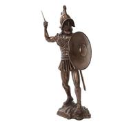 11 Inch Bronze Colored Spartacus with Shield Figurine Statue