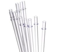 11 Inch Clear Reusable Plastic Replacement Drinking Straws Extra Long for 24oz & 40oz Mason Jar Tumblers,Set of 12 Pcs Straws with Cleaning Brush (11inch,Clear) (12)