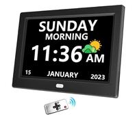11 inch Digital Clock with Day and Date for Elderly Alzheimer's Clock Customizable Alarms 3 Display Modes Large Font Digital Clocks for Seniors Alarm Clocks Auto DST Black