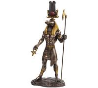 11 Inch Egyptian Sobek Mythological God Bronze Finish Statue Figurine