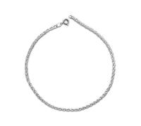 11 Inch Extra Large Thick Rope/Prince of Wales Sterling Silver Anklet/Ankle Bracelet/Ankle Chain - 925 Sterling Silver - 11" Inch / 28 cm - 2.4mm Wide - 3.2 Grams - Ideal for Clip-On Charms