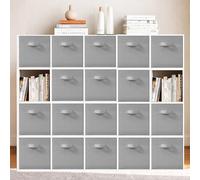 11 Inch Fabric Storage Bins, Storage Cubes, Collapsible Cube Storage Box, Fabric Closet Organizers with Handle for Home, Office, Shelf, Closets, Bedroom, Living Room, Grey, 18 Pack