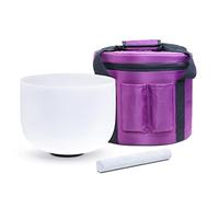 11 inch Frosted Chakra Quartz Crystal Singing Bowl for Yoga Meditation, Crystal Singing Bowl with O-Ring Mallet and Carrying Case, Pure Sound Bowl(Color:440Hz,Size:G NOTE)