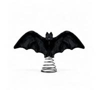 11 Inch Halloween Black Bat Tree Topper Spooky Bat Decoration (Black, 11in)