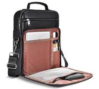 11 inch iPad Sleeve Carrying Leather Bag for 2026 2025 iPad A16, iPad Pro 11 M4 & iPad Air 11 M3 M2 with Magic Keyboard, Protective Padded Travel Shoulder Crossbody Case with Handle, Black