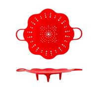 11-Inch Large Silicone Steamer Basket with Handles, Flexible Steam Insert for Dumplings, Fish, Seafood & Vegetables, Nonstick, Non-Slip Feet, Dishwasher & Microwave Safe, Made in Korea