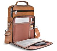 11 inch Leather iPad Bag for 2026 iPad Pro 11 M4 M5 & Air 11 M3 M2 with Magic Keyboard, Fire HD 10/Max 11, Protective Travel Sleeve Case Pouch Padded Carrying Bag, Brown