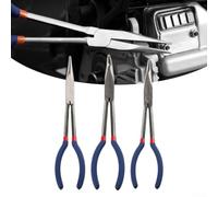 11 Inch Long Reach Straight Needle Nose Pliers for Precision Handling in Restricted Areas Chrome Vanadium Steel for Industrial Applications (Straight)