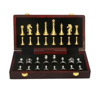 11 Inch Metal Chess Board with Wooden Case and Easy Carry Handle Gift Chess Set