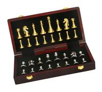 11 Inch Metal Chess Board with Wooden Case and Easy Carry Handle Gift Chess Set