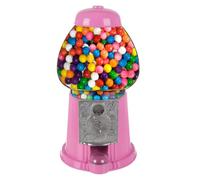 11-Inch Mini Gumball Machine - Vintage Candy Dispenser with Glass Globe Metal Base and Free Spin Coin Mechanism by Great Northern Popcorn (Pink)