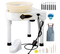 11 inch Pottery Wheel Machine,350W Direct Drive Motor,with LCD Panel，Adjustable Speed Foot Pedal Control,Detachable Basin,Clay Tools for Kids, Adults, Beginners, Art Craft Work Home DIY