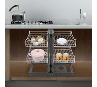 11-Inch Soft Close Blind Corner nizer - Chrome 4-Shelf Slide Cabinet for 31.5" Kitchen Storage Solution Maximizes Space Easy Access Durable Design