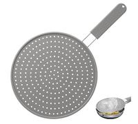 11 inch Splash Guard for Frying Pan - Silicone Grease Splatter Screen for Frying Pan Stove Top, Heat Resistant Multi-Use Frying Pan Splash Guard to Stop Hot Oil Splatter (Grey)