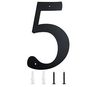 Elegant Black Finish Extra Large House Numbers - Solid Metal Address Numbers for Door Plate, Home Gate, Building, Store, Mailbox (5 Pack)