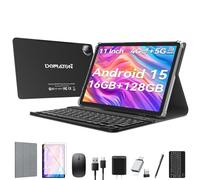 11 inch Tablet, 2026 Latest Android 15 Tablet with 16GB RAM 128GB ROM 1TB Expandable Octa-Core, 5G WiFi Tablets, 2 in 1 Tablets with Keyboard Incell Large Screen,7000mAh Battery,13MP Dual Camera
