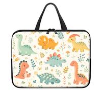 11 Inch Tablet Sleeve with Handle, Slim Case for iPad Pro 11 M4, iPad Air | Slim Lightweight Shockproof Tablet Pouch for Galaxy Tab, Pastel Dinosaur Print Design for Women Girls Travel Daily Use
