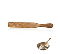 11 Inch Teak Wooden Spatula for Sourdough Starter Mixing - TRACOMPAN Skinny Baking Utensil with Flat Edge | Dough Stirring Stick & Blender Scraper for Bread Making