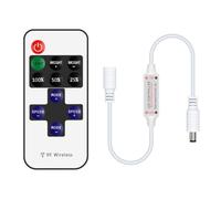 11 Key RF Single Color Wireless Remote, LED Light Controller, DC 5-24v | LED Strip Control, 6A, 10 Level Brightness and Speed Adjustment, 8 Dynamic Modes, for 5050/3528/5630/3014 COB LED Strip Light