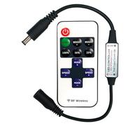 11 Key RF Wireless Remote Control, 5.5mm x 2.1mm DC Jack Connector 5-24V Mini LED Strip Controller RF Dimmer Remote Control with DC Connector for Single Color 3528 5050 2835 5630 LED Strip Lights