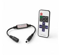 11 Key Wireless Remote Control, RF Wireless Remote LED Controller with DC Connector, 5-24V Mini Wireles Remote Controller, for Single Color 3528 5050 LED Strip Lights[Energy Class A]