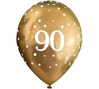 11" Latex Balloons Sparkling Fizz Gold 90th x 6pcs