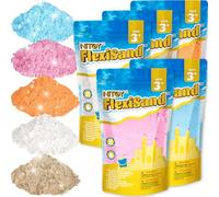 11 Lbs/5kg Moldable Self-Sticking Play Sand, Never Dries Out-Fun for 3 Years and up Kids Bulk Refill for Sensory Sand Box Toys, Ideal for Shaping, Squeezing, Scooping and Rolling (5 Light Colors)