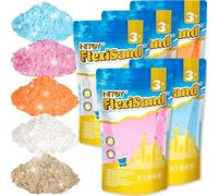 11 Lbs/5kg Moldable Self-Sticking Play Sand, Never Dries Out-Fun for 3 Years and up Kids Bulk Refill for Sensory Sand Box Toys, Ideal for Shaping, Squeezing, Scooping and Rolling (5 Light Colors)