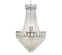 11 Lights Chrome Finish Ceiling Chandelier Pendant With Clear Crystal Strings