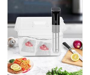 11 Litre Foldable Vacuum Sealed Sous Vide Container with Hinged Lid 265 x 325 x 200 mm Food Grade Polycarbonate for Immersion Circulator Water Bath Cooking Sous Vide Bag Storage and Meal Prep