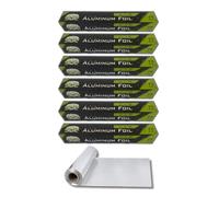 11 Micron Aluminium Foil Roll - 450mm Extra Wide x 75m | Catering Kitchen Foil for Cooking, Baking, Roasting & Food Wrapping | Economy 6 Pack