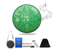 11 Notes Rain Drum - 6-Inch, Waterproof Design for Enchanting Garden Sounds(Green)