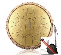 11 Notes Steel Tongue Drum for Kids and Adults, 13" C-Key Handpan Drum Percussion Instrument with Bag, Music Book, Mallets & Finger Picks