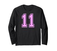 11 Number Eleven Sports Varsity College Girl Matching Long Sleeve T-Shirt
