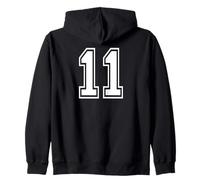 11 Number Eleven Team Sports Graphic Design Matching Varsity Zip Hoodie