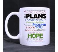 11 Ounces Bible Verse Mug - Jeremiah 29:11 For I Know The Plans I Have For You Coffee Tea White Mugs Cup