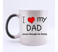 11 Ounces I Love My Dad Even Though He Farts Color Changing Mug Coffee Tea Mugs Cup, Funny Father's Day Gift for Dad / Daddy / Father