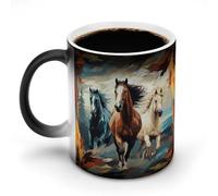 11 Oz A Pattern with Horses As A Background Mug Magic Color Changing Ceramic Mug Heat Sensitive Coffee Cup with Print Design Perfect for Hot Cold Drinks Fun Gift for Wedding Birthday Mothers Day