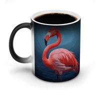 11 Oz Color Changing Coffee Mug, Animal Flamingo Heat Sensitive Ceramic Cup with Handle, Novelty Magic Cup, Dishwasher Safe, Funny Custom Gifts for Coffee Lovers Women Men