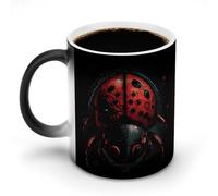 11 Oz Color Changing Coffee Mug, Cartoon Ladybug Heat Sensitive Ceramic Cup with Handle, Novelty Magic Cup, Dishwasher Safe, Funny Custom Gifts for Coffee Lovers Women Men