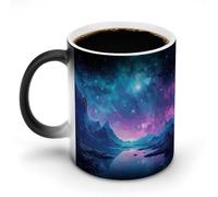 11 Oz Color Changing Coffee Mug, Cool Star River Heat Sensitive Ceramic Cup with Handle, Novelty Magic Cup, Dishwasher Safe, Funny Custom Gifts for Coffee Lovers Women Men