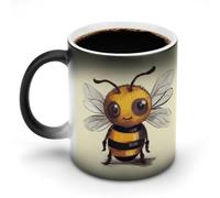 11 Oz Color Changing Coffee Mug, Cute Bee Heat Sensitive Ceramic Cup with Handle, Novelty Magic Cup, Dishwasher Safe, Funny Custom Gifts for Coffee Lovers Women Men