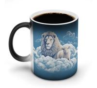 11 Oz Color Changing Coffee Mug, Lamb Lion Heat Sensitive Ceramic Cup with Handle, Novelty Magic Cup, Dishwasher Safe, Funny Custom Gifts for Coffee Lovers Women Men