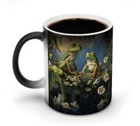 11 Oz Many Frogs Sing on The Branches Summer Butterflies Lake Water Mug Magic Color Changing Ceramic Mug Heat Sensitive Coffee Cup with Print Design Perfect for Hot Cold Drinks Fun Gift for Wedding Bi
