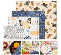 11 Pack Beeswax Food Wrap Making Kit, Organic Cotton Beeswax Papers, Eco Friendly Sustainable Reusable Food Wrappers for Bread Sandwich Fruits, 1XL+2L+4M+4S, Gently Hand Wash in Cold Water
