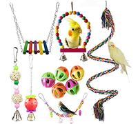 11 Pack Bird Toys Parrot Chewing Toys, Parrots Cage Toys, Parakeet Parrot Swing Chewing Hanging Toys Bird Cage Toys for Small Parrots, Macaws, Parakeets, Conures, Cockatiel, Budgie and Love Birds