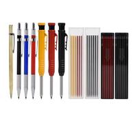 11 Pack Carpenter Pencil Set, Mechanical Tracer and Deep Hole Marker With 42 Refills - Heavy Duty Construction Tools for Builders, Architects, and Woodworking