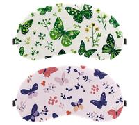 11 Pack Colorful Butterfly and Flower Pink Background Sleep Mask Cover, Eye Mask for Men Women, Breathable Sleeping Eye Masks, Zero Eye Pressure for Sleeping